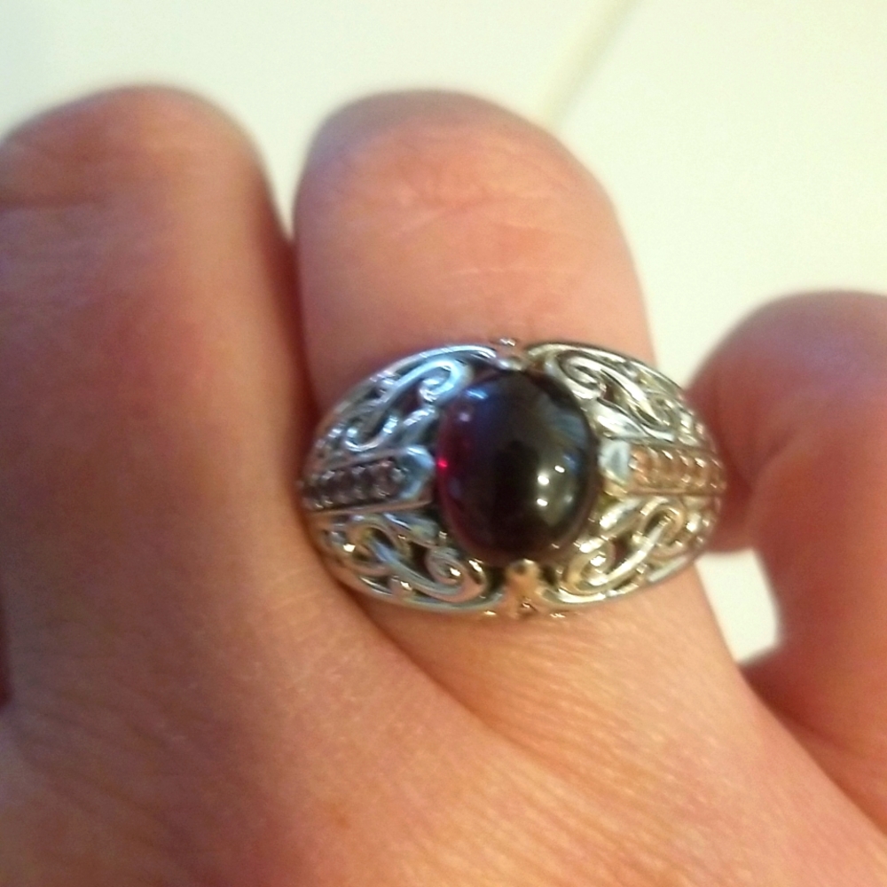   Victoria Wieck .925 Sterling Silver Pink Topaz and Tourmaline Ring